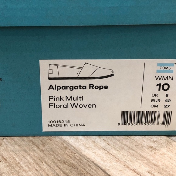 TOMS Pink Multi Floral Woven Espradille Alpargatas - Picture 10 of 12